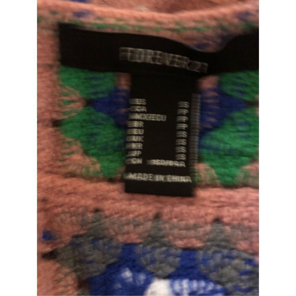 Forever 21 Crochet Granny Square Maxi Dress Pink Boho Festival Small - Picture 10 of 10